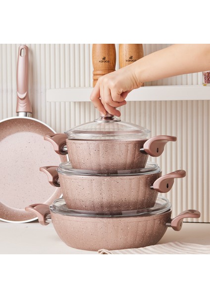 Biogranit Dream 7 Parça Tencere Seti Rose fırsatları