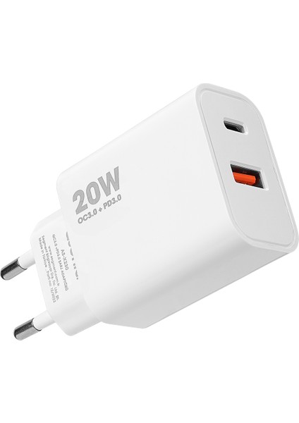 AS-X230 20W Pd3.0/quick Charge Qc3.0 Type Usb-C +Usb A Hızlı Beyaz Ev Şarj Adaptör fiyatları