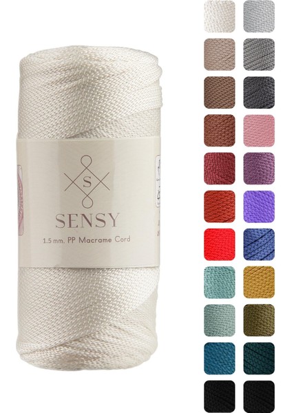 Premium 1,5 mm 100 gr Polyester Makrome Ipi 150 M Supla Ip ve Çanta Ipliği Makrame Ip