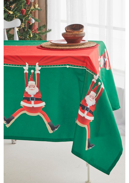 Kırmızı Noel Baba Yılbaşı Christmas Yemek Masa Örtüsü