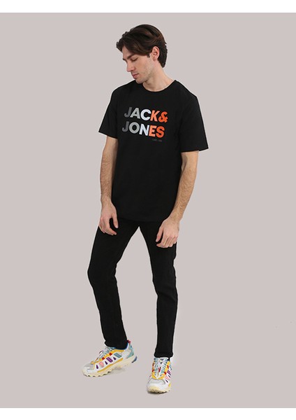 Jack & Jones Renk Geçişli Logo Baskılı Tişört- Forest