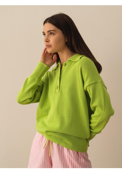 Pamuk Oversize Polo Kazak