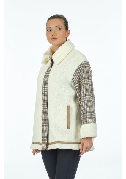 Oversize Midi Kaban - Peluş & Kareli Günlük Kaban fiyatları