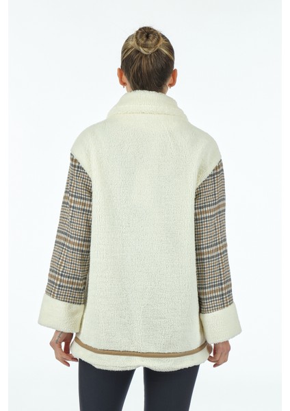 Oversize Midi Kaban - Peluş & Kareli Günlük Kaban indirimleri