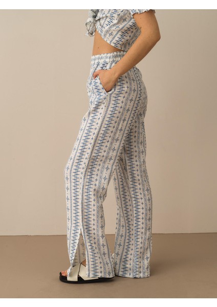 %100 Keten Oversize Pantolon