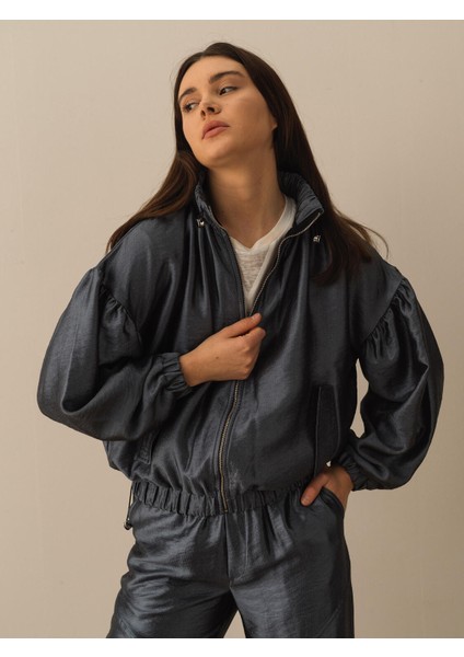 Oversize Fermuarlı Ceket