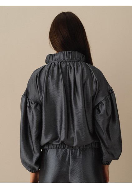 Oversize Fermuarlı Ceket