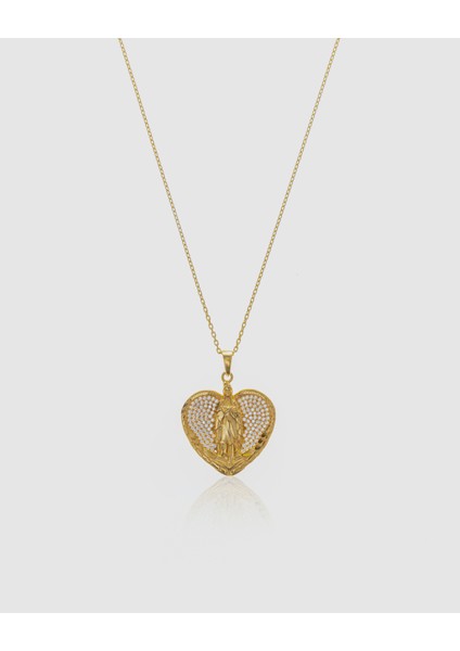 925 Ayar Gümüş Üzeri Altın Kaplama “Inner Love” Kalp Figürlü El Yapımı Kolye