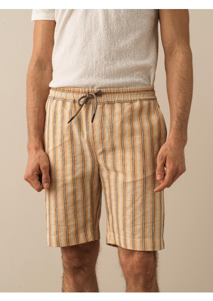 Pamuk Keten Karışımlı Regular Fit Şort
