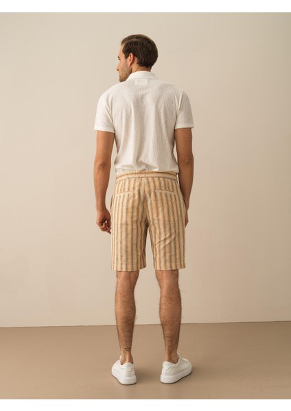 Pamuk Keten Karışımlı Regular Fit Şort
