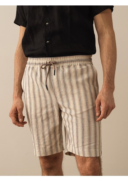 Pamuk Keten Karışımlı Regular Fit Şort