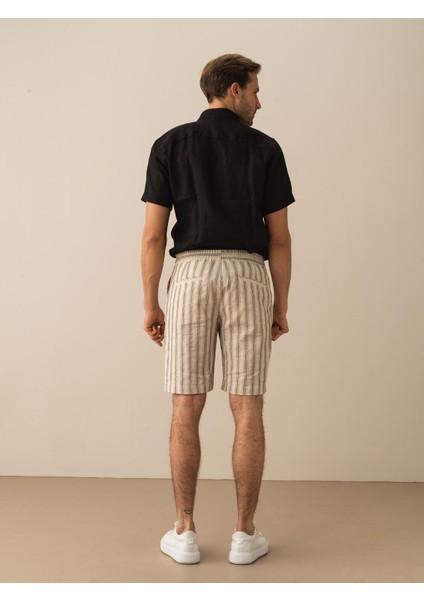 Pamuk Keten Karışımlı Regular Fit Şort