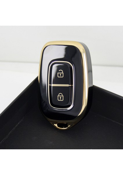 Renault Symbol 12-18 Dacia Sandero 2 Btn Siyah Oto Anahtar Kumanda Kabı Kılıfı Oto Anahtarlık