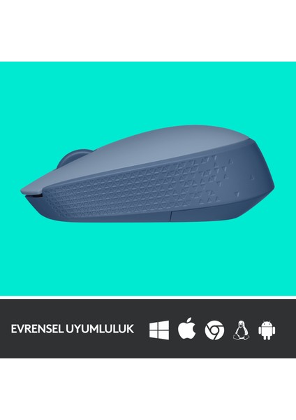 M171 USB Alıcılı Kablosuz Kompakt Mouse - Açık Mavi