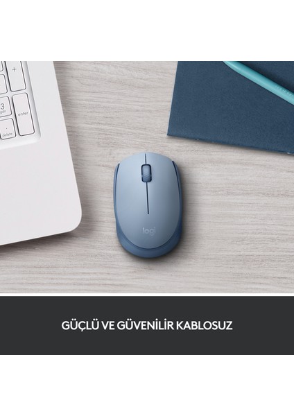 M171 USB Alıcılı Kablosuz Kompakt Mouse - Açık Mavi