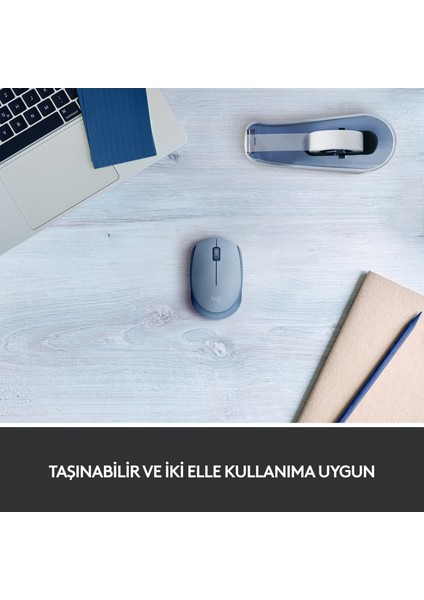 M171 USB Alıcılı Kablosuz Kompakt Mouse - Açık Mavi