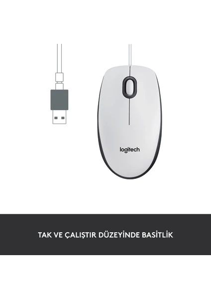 M100 Kablolu 1.000 DPI USB Mouse - Beyaz