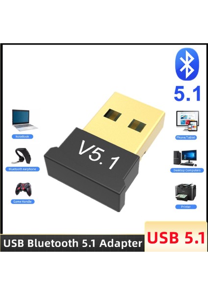 Zrh Bluetooth Adaptör V 5.1 USB Bluetooth Adaptörü Dongle