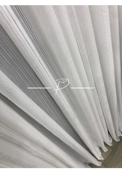 Tül Perde Çizgili Maltepe Desen Pilesiz Düz Dikim