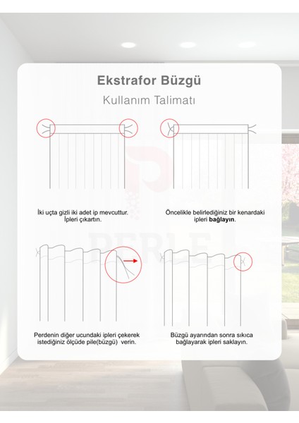 Bej Renk Keten Görünümlü Düz Tül Perde Ütü Istemez