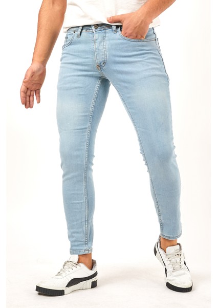 Erkek Buz Mavi Skinny Fit Jean Pantolon fiyatları
