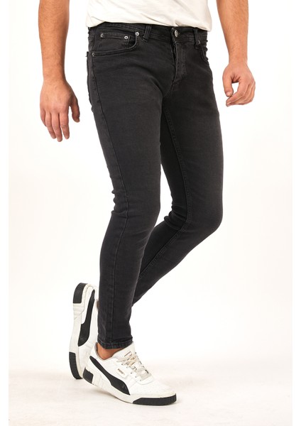 Erkek Antrasit Skinny Fit Jean Pantolon