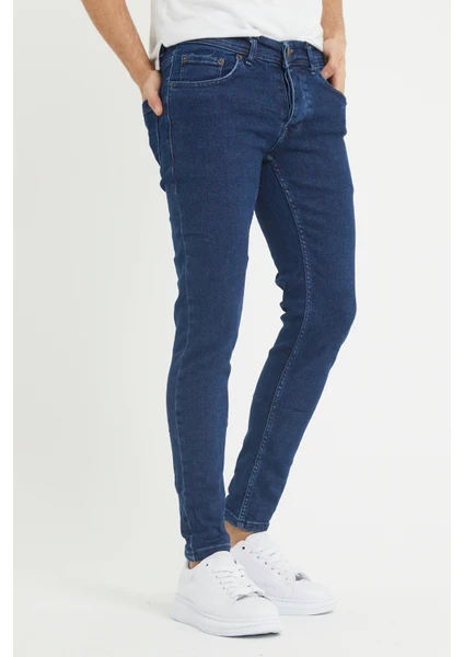 Erkek Lacivert Skinny Fit Jean Pantolon