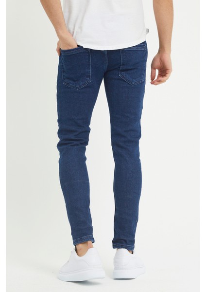 Erkek Lacivert Skinny Fit Jean Pantolon