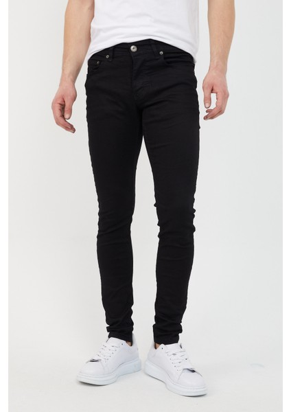 Erkek Siyah Skinny Fit Jean Pantolon