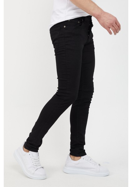 Erkek Siyah Skinny Fit Jean Pantolon