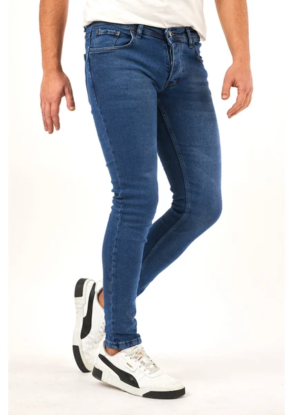 Erkek Mavi Skinny Fit Jean Pantolon