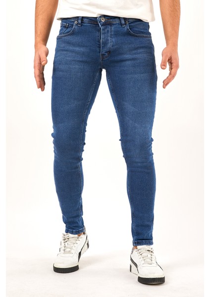 Erkek Mavi Skinny Fit Jean Pantolon