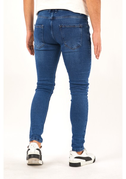 Erkek Mavi Skinny Fit Jean Pantolon