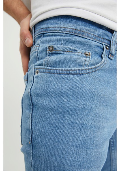 Erkek Açık Mavi Skinny Fit Jean Pantolon