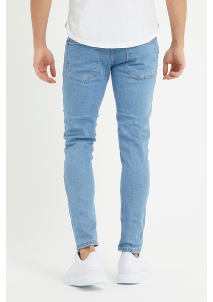 Erkek Açık Mavi Skinny Fit Jean Pantolon