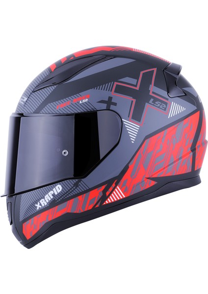Rapıd Xtreet Mat Siyah-Kırmızı Kask Siyah Cam
