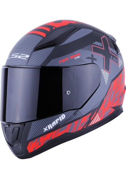 Rapıd Xtreet Mat Siyah-Kırmızı Kask Siyah Cam