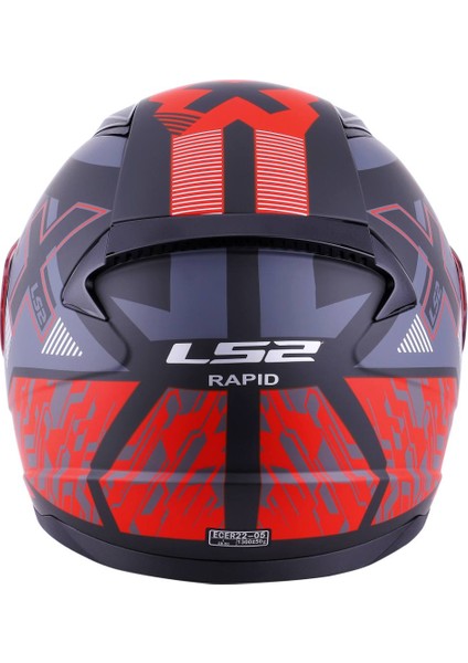 Rapıd Xtreet Mat Siyah-Kırmızı Kask Siyah Cam