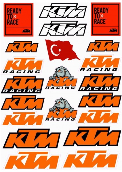 Ktm Sticker Seti 21 Parça A4 - Universal