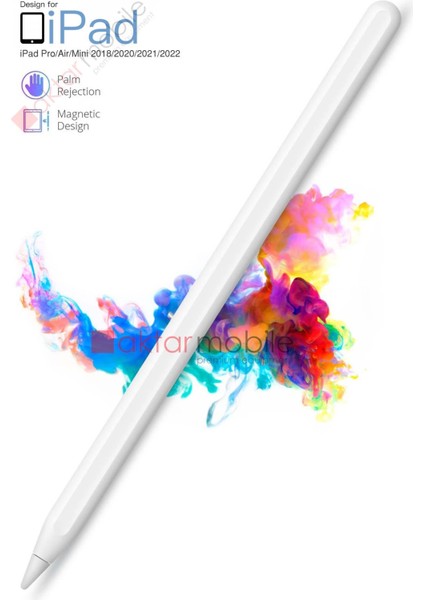 iPad Pro 12.9 5. Nesil Tablet Kalemi Manyetik Şarjlı Avuç Içi Reddi Eğim Özellikli Kalem Pencil