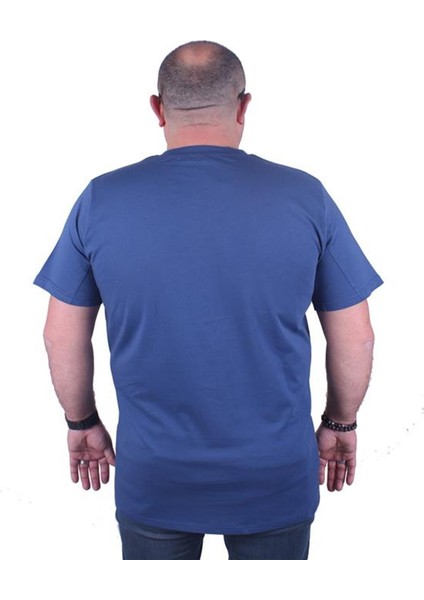 Büyük Beden Erkek Baskılı Tişört New York 23129 Indıgo fiyatları