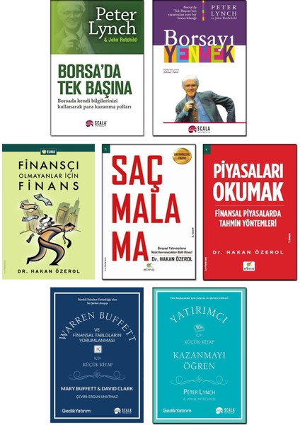Borsa'da Tek Başına + Borsayı Yenmek + Kazanmayı Öğren + Warren Buffett + Finansçı Olmayanlar Için Finans + Saçmalama Davranışsal Finans + Piyasaları Okumak / 7 Kitap Set - Peter Lynch