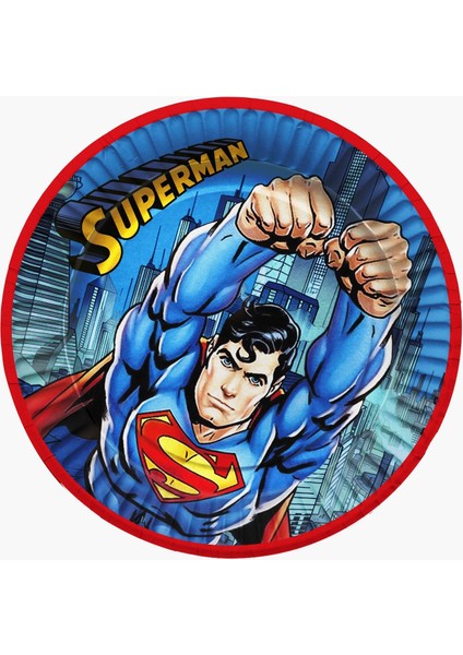 Superman Doğum Günü Konsepti 8 Kişilik Superman Doğum Günü Süsleri Ekonomik fiyatları