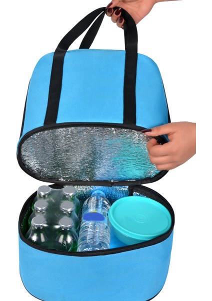 Termal Termos Çanta Isı Yalıtımlı Sıcak Soğuk Tutucu Piknik Kamp Plaj Outdoor 2 Bölmeli 26 Litre