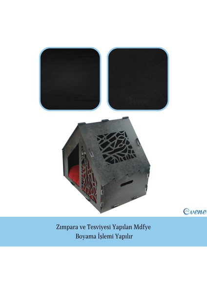 Büyük Kedi Evi Dekoratif Ahşap Dayanıklı 50X35 cm Kedi Yatağı Seperatör Model fırsatları