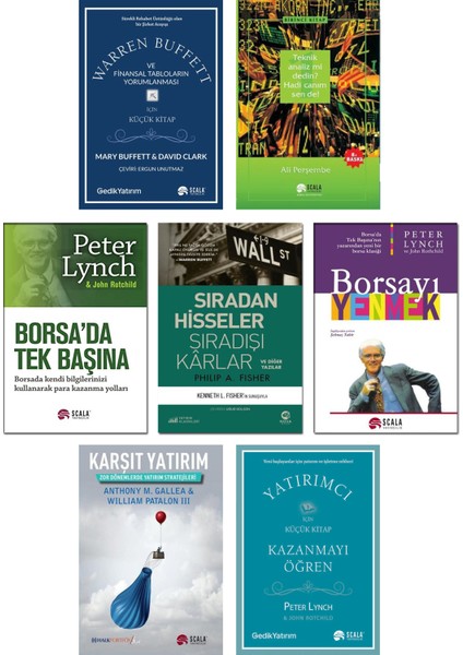 Borsada Tek Başına + Borsayı Yenmek + Kazanmayı Öğren + Sıradan Hisseler Sıradışı Karlar + Karşıt Yatırım + Buffett ve Finansal Tabloların Yorumlanması + Teknik Analiz Mi Dedin 7li - Ali Perşembe