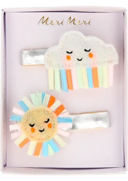 Gökkuşağı Güneş & Bulut Tokalar - 2li