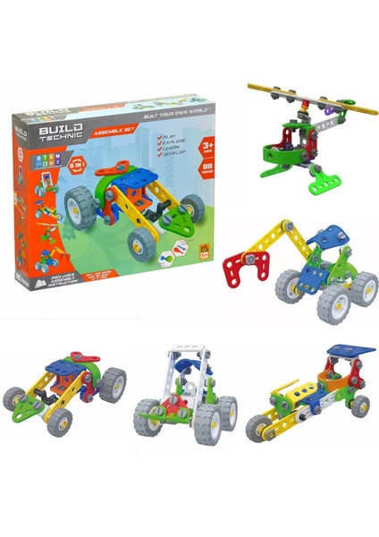 5in1 Build Technic Set, 99 Parça Tak-Sök Roader Block Yapı Seti