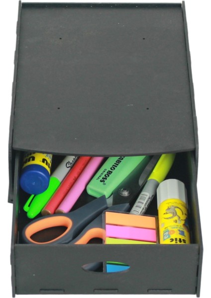 Gizli Çekmece Organizer Masa Altı Saklama Kabı Büyük Boy Demonte Mdf
