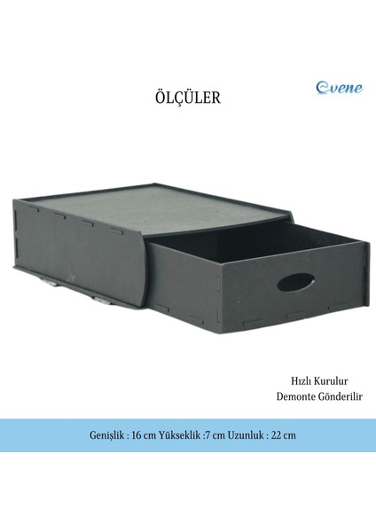 Gizli Çekmece Organizer Masa Altı Saklama Kabı Büyük Boy Demonte Mdf fiyatları
